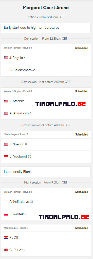 australia open dia7 partidos pista2 2026 tiroalpalo t